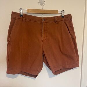 Lululemon Mens ABC Shorts sz 34 Orange Golf Chino Athletic 6.5” Inseam